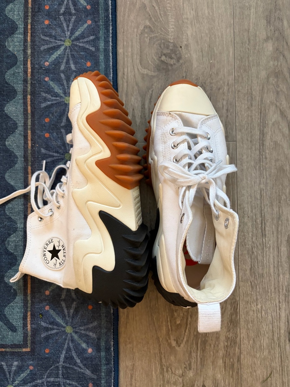 Converse Run Star Motion Women’s Platform White Canvas High Top Sneakers US 10.5